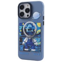 Newface iPhone 14 Pro Kılıf Prada Desenli Kapak - Prada Mavi - 1