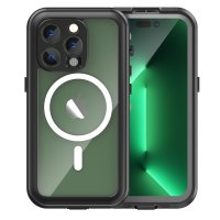 Newface iPhone 14 Pro Kılıf Red Pepper Magneticsafe Su Geçirmez Kılıf - Siyah-Gri