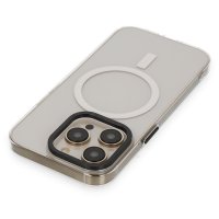 Newface iPhone 14 Pro Max Kılıf Anka PC Magneticsafe Sert Metal Kapak - Şeffaf