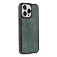Newface iPhone 14 Pro Max Kılıf Aras Deri Kapak - Koyu Yeşil