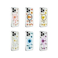 Newface iPhone 14 Pro Max Kılıf Daisy Simli Magsafe Kapak - Gümüş