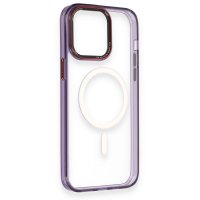 Newface iPhone 14 Pro Max Kılıf Dinamik Magneticsafe Silikon - Derin Mor