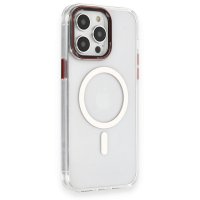 Newface iPhone 14 Pro Max Kılıf Dinamik Magneticsafe Silikon - Şeffaf