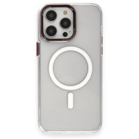 Newface iPhone 14 Pro Max Kılıf Dinamik Magneticsafe Silikon - Şeffaf