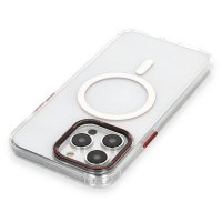 Newface iPhone 14 Pro Max Kılıf Dinamik Magneticsafe Silikon - Şeffaf
