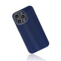 Newface iPhone 14 Pro Max Kılıf Glass Kapak - Lacivert