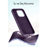 HDD iPhone 14 Pro Max Kılıf HBC-190 Kolaj Kapak - Derin Mor