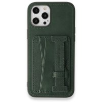 HDD iPhone 14 Pro Max Kılıf HD Deri Kartvizitli Kapak - Yeşil