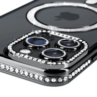 Newface iPhone 14 Pro Max Kılıf Joke Simli Magneticsafe Kılıf - Lacivert