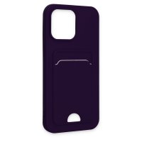 Newface iPhone 14 Pro Max Kılıf Kelvin Kartvizitli Silikon - Derin Mor