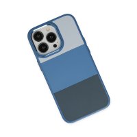 Newface iPhone 14 Pro Max Kılıf King Kapak - Açık Mavi-Lacivert