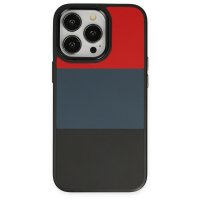 Newface iPhone 14 Pro Max Kılıf King Kapak - Kırmızı-Siyah