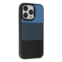 Newface iPhone 14 Pro Max Kılıf King Kapak - Mavi-Siyah