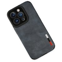 Newface iPhone 14 Pro Max Kılıf Loop Deri Silikon - Lacivert