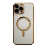 Newface iPhone 14 Pro Max Kılıf Magneticsafe Lazer Silikon - Gold