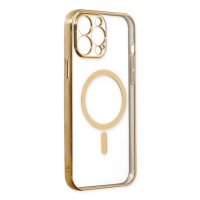 Newface iPhone 14 Pro Max Kılıf Magneticsafe Lazer Silikon - Gold