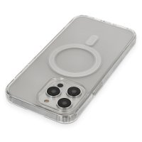 Newface iPhone 14 Pro Max Kılıf Matte Şeffaf Magneticsafe - Şeffaf