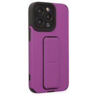 Newface iPhone 14 Pro Max Kılıf Mega Standlı Silikon - Mor