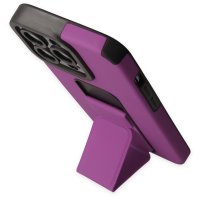 Newface iPhone 14 Pro Max Kılıf Mega Standlı Silikon - Mor