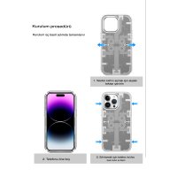 Newface iPhone 14 Pro Max Kılıf Mekanik Bumper Kapak - Derin Mor