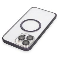 Joko iPhone 14 Pro Max Kılıf Metal Bumper Magneticsafe Kapak - Derin Mor