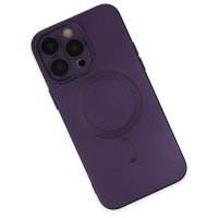 Newface iPhone 14 Pro Max Kılıf Moshi Lens Magneticsafe Silikon - Mor