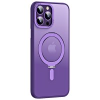 Newface iPhone 14 Pro Max Kılıf Mudo Mat Magneticsafe Kapak - Derin Mor