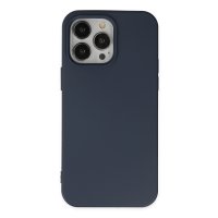Newface iPhone 14 Pro Max Kılıf Nano içi Kadife Silikon - Lacivert