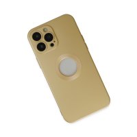 Newface iPhone 14 Pro Max Kılıf Vamos Lens Silikon - Gold