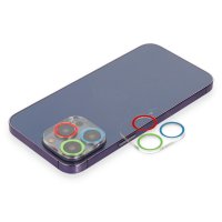 Newface iPhone 14 Pro Renkli Kamera Lens Koruma Cam - Mavi-Yeşil