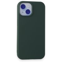 Newface iPhone 15 Kılıf First Silikon - Koyu Yeşil