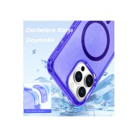 Newface iPhone 15 Kılıf Glow Magsafe Kapak - Mor