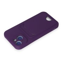 Newface iPhone 15 Kılıf Kelvin Kartvizitli Silikon - Derin Mor