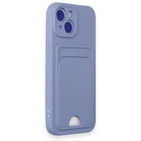 Newface iPhone 15 Kılıf Kelvin Kartvizitli Silikon - Lila