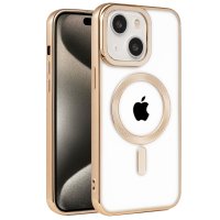 Newface iPhone 15 Kılıf Kronos Magsafe Kapak - Gold