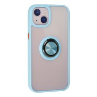 Newface iPhone 15 Kılıf Montreal Yüzüklü Silikon Kapak - Buz Mavi