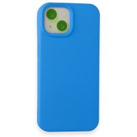 Newface iPhone 15 Kılıf Nano içi Kadife Silikon - Mavi
