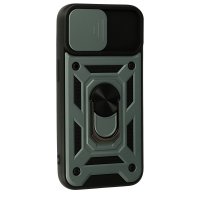 Newface iPhone 15 Kılıf Pars Lens Yüzüklü Silikon - Yeşil