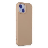 Newface iPhone 15 Plus Kılıf Nano içi Kadife Silikon - Pudra