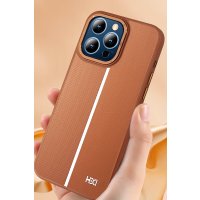 HDD iPhone 15 Pro Kılıf HBC-155 Lizbon Kapak - Kahverengi