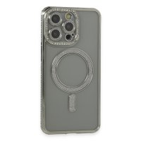 Newface iPhone 15 Pro Kılıf Joke Simli Magneticsafe Kılıf - Gri