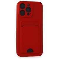 Newface iPhone 15 Pro Kılıf Kelvin Kartvizitli Silikon - Kırmızı