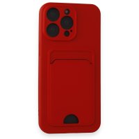Newface iPhone 15 Pro Kılıf Kelvin Kartvizitli Silikon - Kırmızı