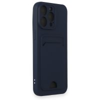 Newface iPhone 15 Pro Kılıf Kelvin Kartvizitli Silikon - Lacivert