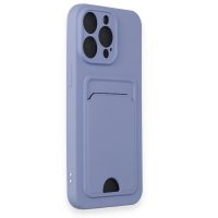 Newface iPhone 15 Pro Kılıf Kelvin Kartvizitli Silikon - Lila