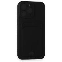 Newface iPhone 15 Pro Kılıf Kelvin Kartvizitli Silikon - Siyah
