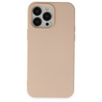 Newface iPhone 15 Pro Kılıf Nano içi Kadife  Silikon - Pudra
