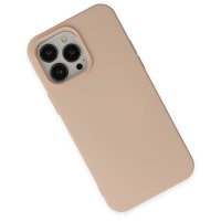 Newface iPhone 15 Pro Kılıf Nano içi Kadife Silikon - Pudra