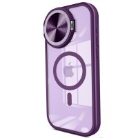 Newface iPhone 15 Pro Kılıf Teleskop Lens Magsafe Silikon Kapak - Derin Mor