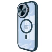 Newface iPhone 15 Pro Kılıf Teleskop Lens Magsafe Silikon Kapak - Lacivert